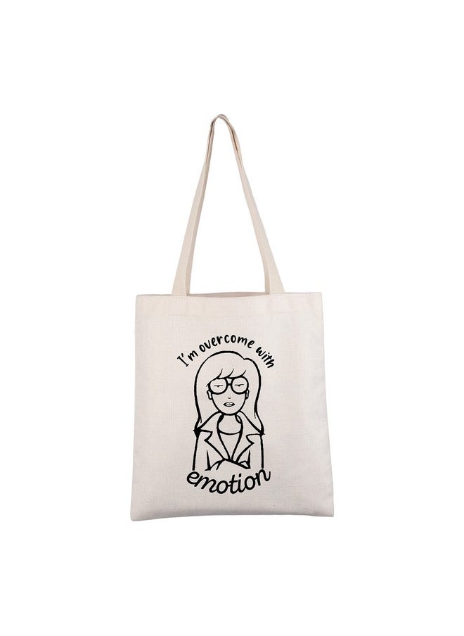 Daria Merchandise Gift Daria Tote Bag 90S Tv Show Merch For Daria Fans I'M Overcome With Emotion Grocery Shoulder Bag (With Emotion Tb)