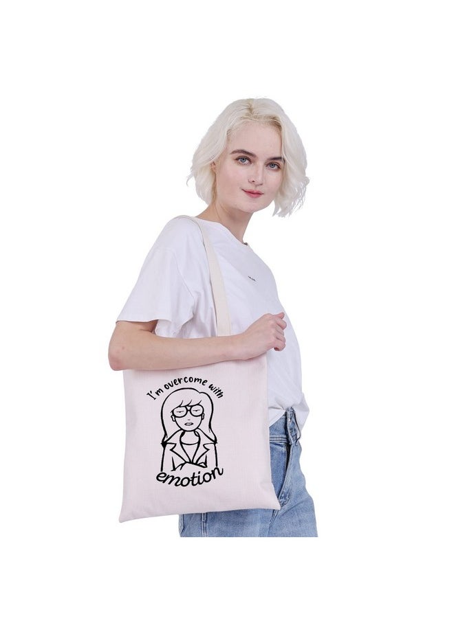 Daria Merchandise Gift Daria Tote Bag 90S Tv Show Merch For Daria Fans I'M Overcome With Emotion Grocery Shoulder Bag (With Emotion Tb)