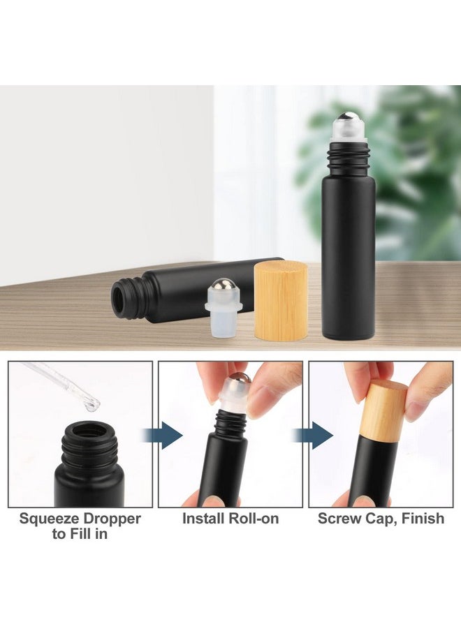 3Ml Roller Bottles 12Pack Amber Thick Glass Essential Oil Roller Bottles Stainless Steel Roller Ball With 2 Droppers