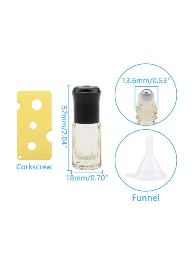 Essential Oil Roller Bottles, 8Pcs 3Ml Roll-On Bottles With Opener Funnel, Mini Glass Massage Roller Bottles Roll On Vials For Perfume Lip Balms Aromatherapy, Bright Yellow