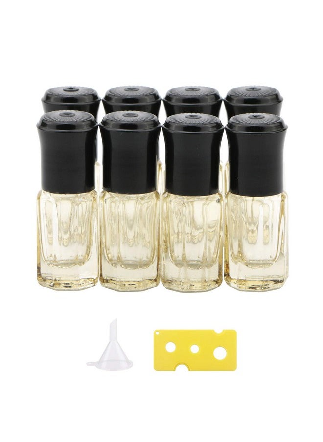 Essential Oil Roller Bottles, 8Pcs 3Ml Roll-On Bottles With Opener Funnel, Mini Glass Massage Roller Bottles Roll On Vials For Perfume Lip Balms Aromatherapy, Bright Yellow