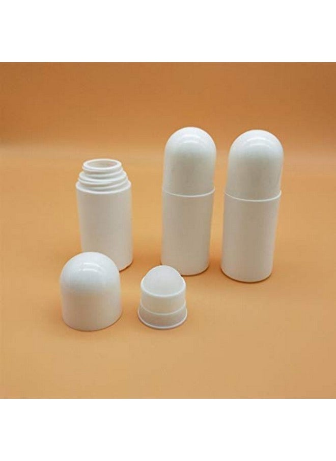 4 Pcs Deodorant Roller Bottles With White Plastic Roller Balls Refillable Roll On Bottles For Perfumes Aromatherapy Oils (30Ml)