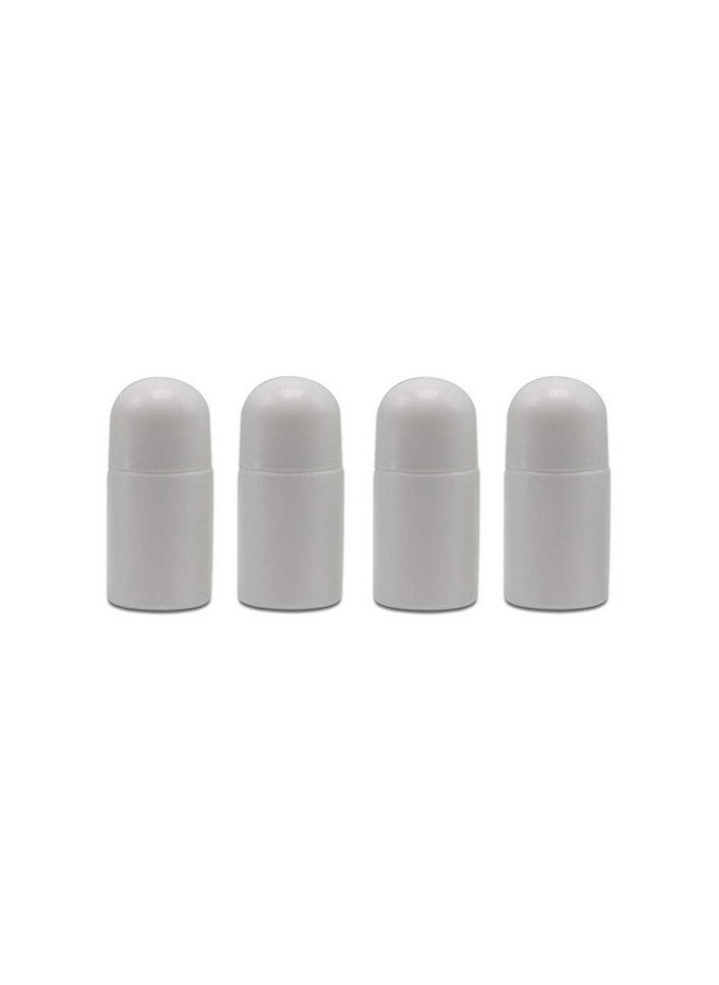 4 Pcs Deodorant Roller Bottles With White Plastic Roller Balls Refillable Roll On Bottles For Perfumes Aromatherapy Oils (30Ml)