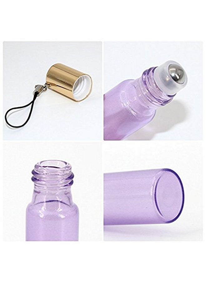 Essential Oil Roller Bottles - 24 Pack 5Ml Pearl Colored Glass Roller Bottles With Stainless Steel Roller Balls, Essential Oil Key Opener And Droppers Included