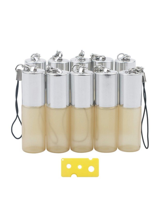 Glass Roll-On Bottles Set, 10Pcs 5Ml Roller Bottles With Opener, Stainless Steel Roller Balls Roller Bottles Vials For Essential Oil Fragrance Perfume Aromatherapy Lip Balms, Yellow