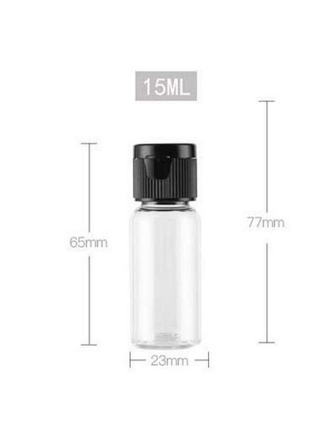 20 Pcs 15Ml 0.5Oz Empty Refillable Transparent Plastic Bottle With Black Flip Cap Top Lid Cosmetic Sample Dispense Container Emulsion Lotion Shower Gel Makeup Water Storage Tube Vial