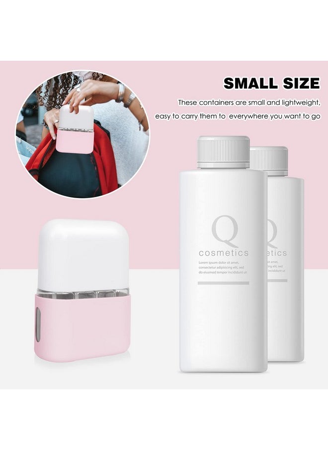 Travel Bottle Set, 4 In 1 Travel Containers Set For Toiletries,Leak-Proof Refillable Plastic Bottles With Lid,Airplane Accessories Kits For Shampoo Conditioner Lotion Liquids,Pink