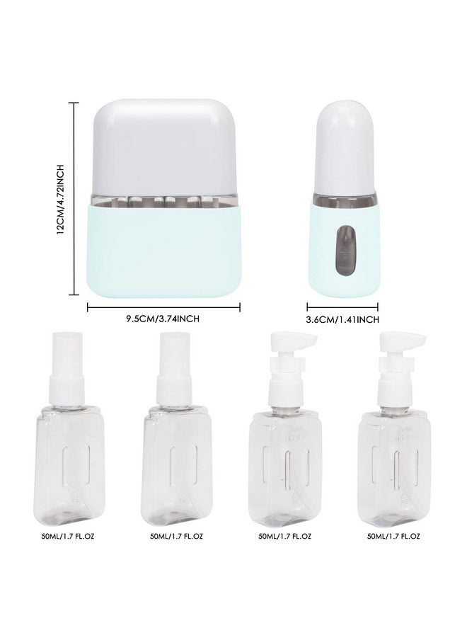 Travel Bottle Set, 4 In 1 Travel Containers Set For Toiletries,Leak-Proof Refillable Plastic Bottles With Lid,Airplane Accessories Kits For Shampoo Conditioner Lotion Liquids,Blue