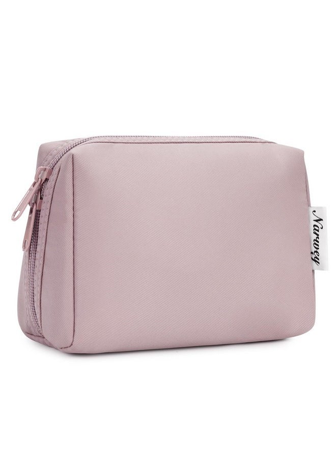 Small Makeup Bag For Purse Travel Makeup Pouch Mini Cosmetic Bag For Women (Dusty Rose, Small)