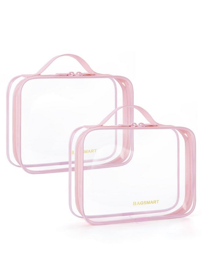 Clear Toiletry Bag, Tsa Approved Travel Toiletry Bag Carry On Travel Accessories Bag Airport Airline Quart Size Bags Water-Resistant Makeup Bag For Women