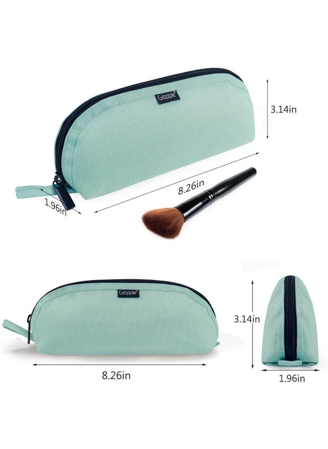 Travel Makeup Brush Holder - Small Makeup Bag Compact Cosmetic Bag, Portable Cosmetic Pouch For Organizing Brushes On-The-Go, Mint Blossom Green