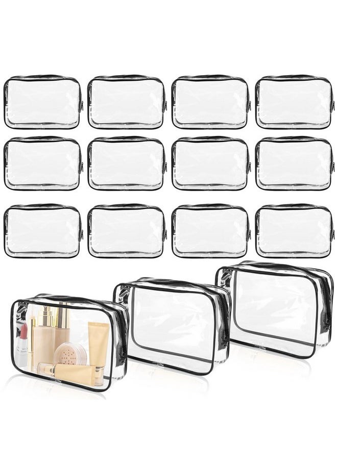 15 Pcs Transparent Cosmetic Bags Clear Toiletry Bags Waterproof Makeup Bags Pvc Plastic Zippered Organizer Cases For Travel Vacation Bathroom