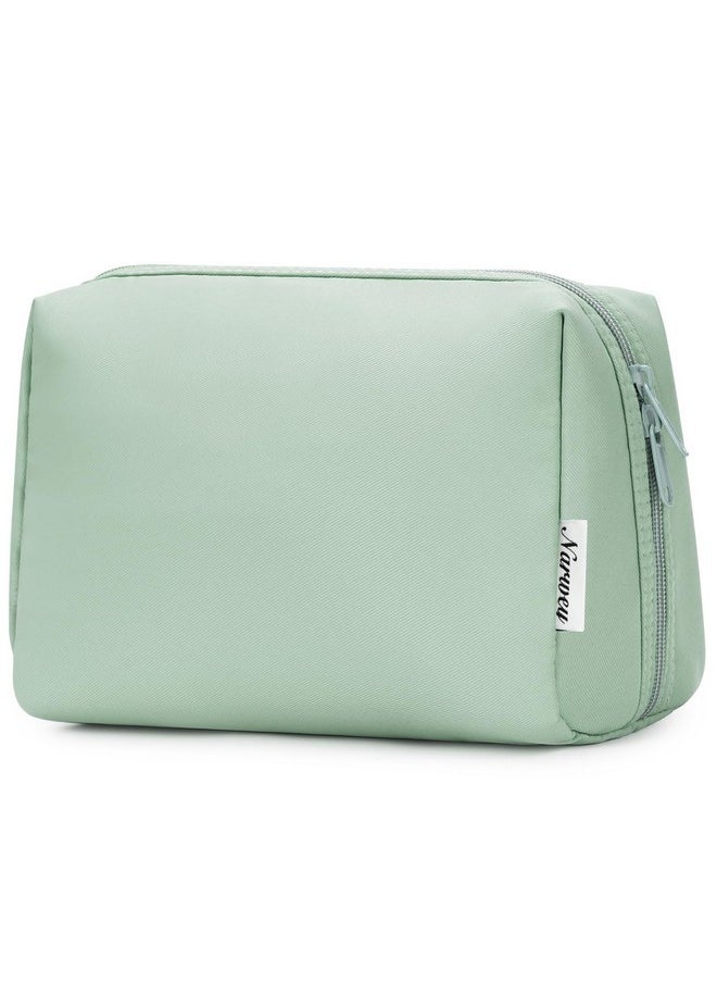 Large Makeup Bag Zipper Pouch Travel Cosmetic Organizer For Women (Large, Mint Green)