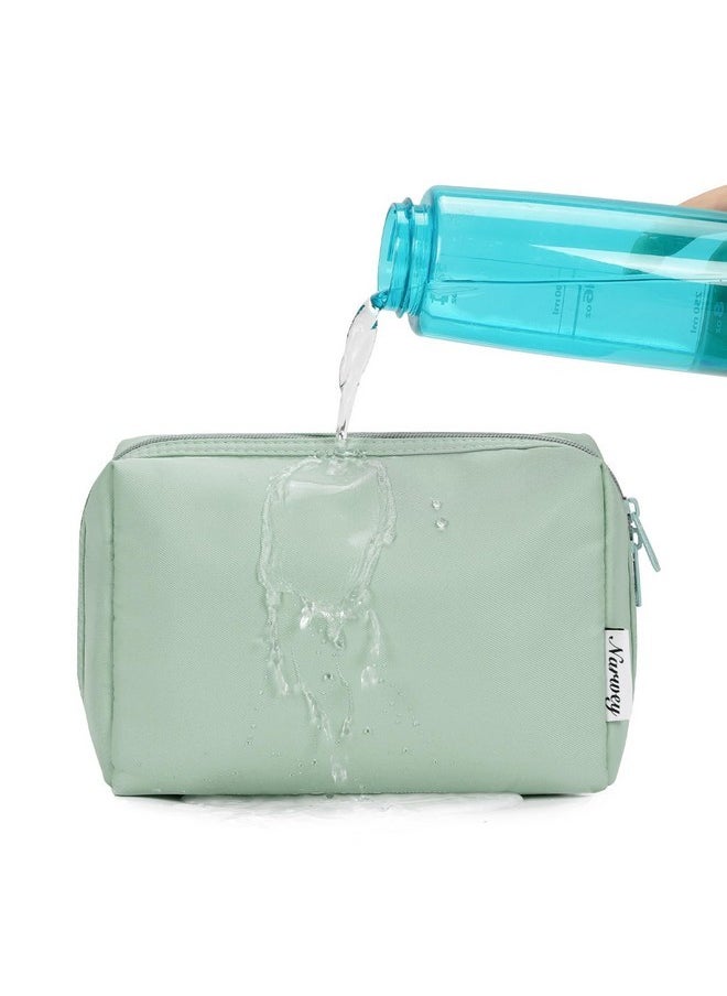 Large Makeup Bag Zipper Pouch Travel Cosmetic Organizer For Women (Large, Mint Green)