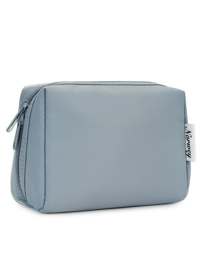 Small Makeup Bag For Purse Travel Makeup Pouch Mini Cosmetic Bag For Women (Greyish Blue, Small)