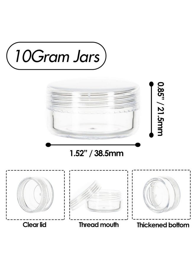 10 Gram Sample Containers, 40 Count Cosmetic Containers With Lids, Refillable Empty Sample Jars, Small Plastic Containers With Lids (Full Clear)