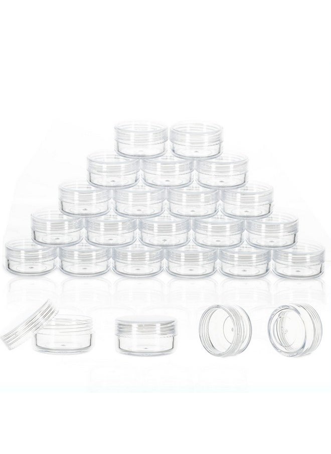 10 Gram Sample Containers, 40 Count Cosmetic Containers With Lids, Refillable Empty Sample Jars, Small Plastic Containers With Lids (Full Clear)