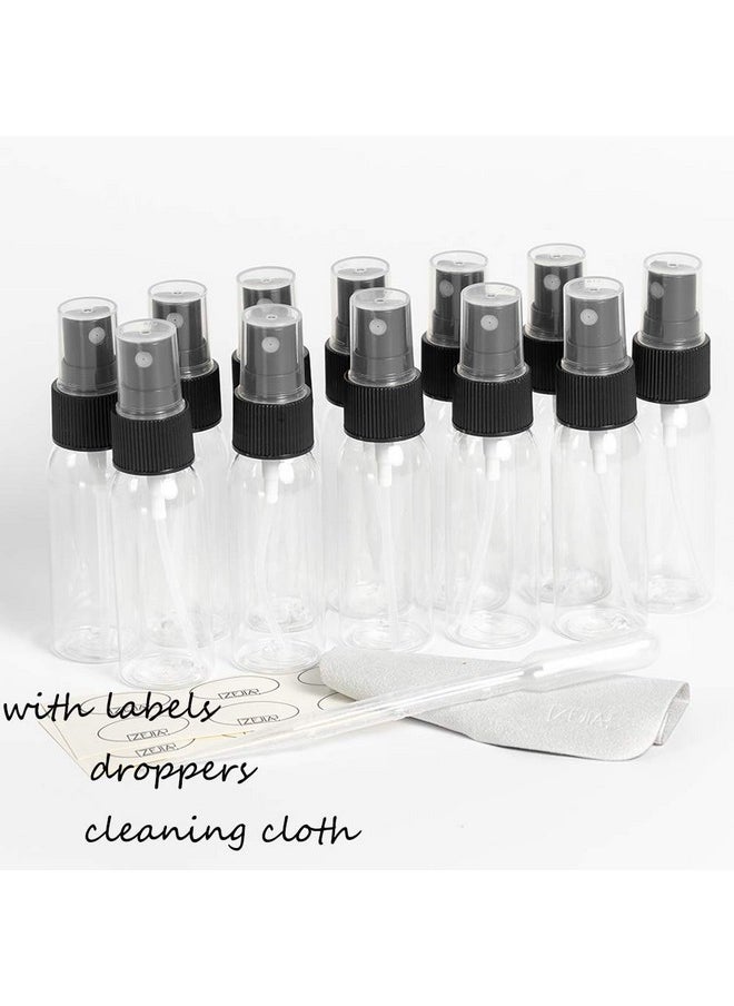 1 Oz Spray Bottle, 12 Pack Mini Spray Bottles, 30Ml Small Spray Bottle Fine Mist Spray Bottles For Essential Oils, Travel, Perfumes, With Stickers, Tissues, Droppers