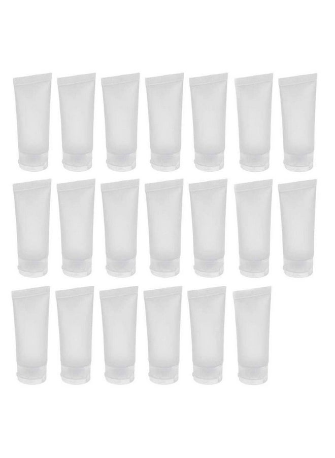 20Pcs Emply Plastic Cosmetic Soft Tube Vial Bottles With Flip Cover Makeup Travel Sample Packing Storage Container For Toothpaste Shampoo Facial Cleanser Body Lotion (15Ml/0.5Oz)