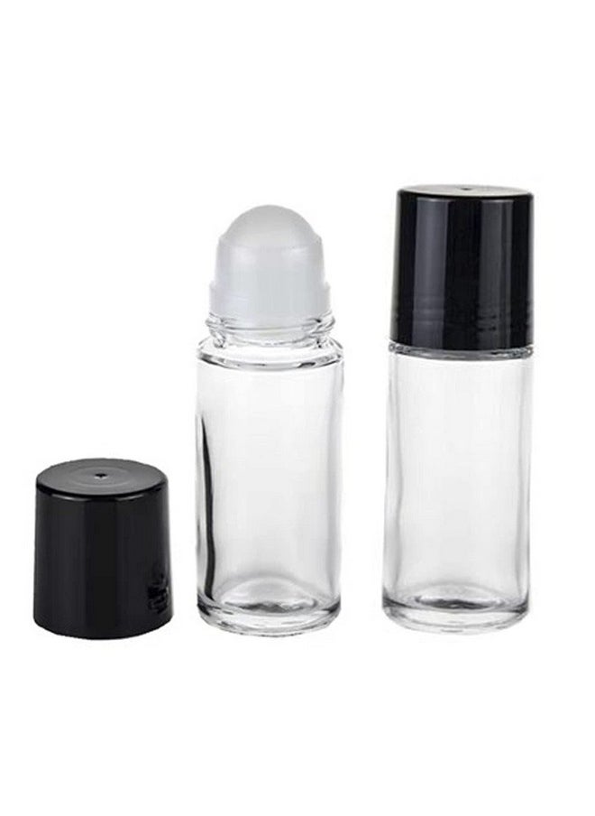 2 Pcs 50Ml/1.7Oz Glass Deodorant Roller Bottle Empty Roll On Bottles Deodorant Containers Diy Rollerball Bottles For Sunscreen Moisturizer Cosmetics