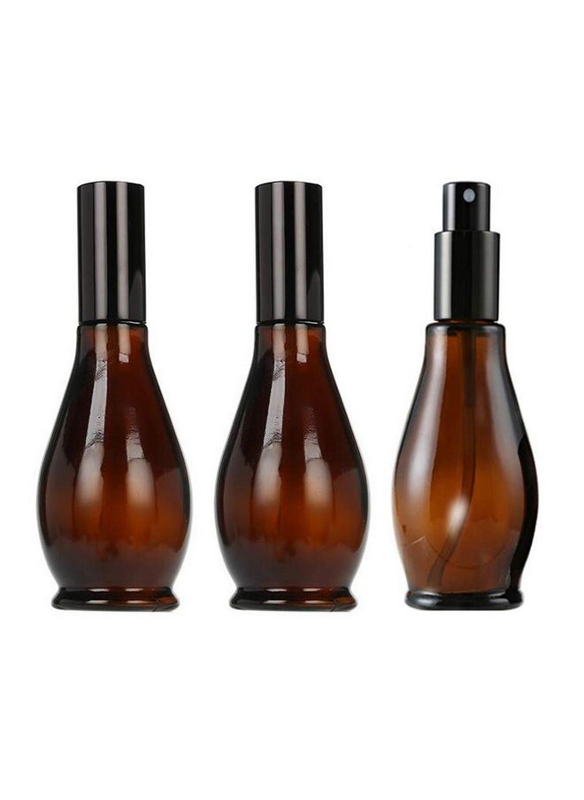 3Pcs Empty Refillable Amber Glass Spray Bottle Jars With Black Cap Cosmetic Vials Sample Packing Storage Containers Fine Mist Sprayer Automizer For Perfume Makeup Water(30Ml/1Oz)