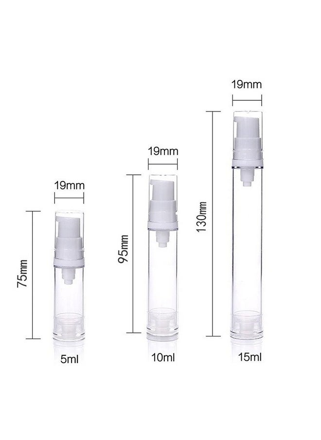 12 Pcs Vacuum Lotion Bottles Plastic Empty Airless Pump Bottles Travel Diy Cosmetic Cream Pump Bottles Makeup Foundation Toiletries Liquid Vacuum Container (10Ml)