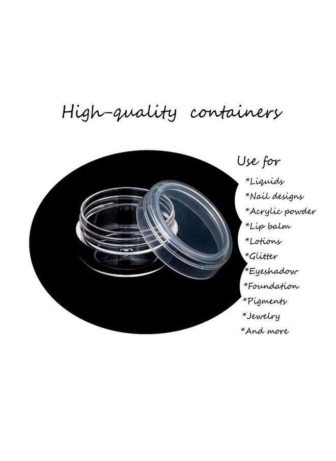 10Pcs Small Travel Containers, Clear Sample Containers With Screw Lids, 5 Size 3/5/10/15/20 Gram Sample Jars With 12Pcs Labels And 2Pcs Mini Disposable Spatula, Makeup Sample Containers Bpa Free