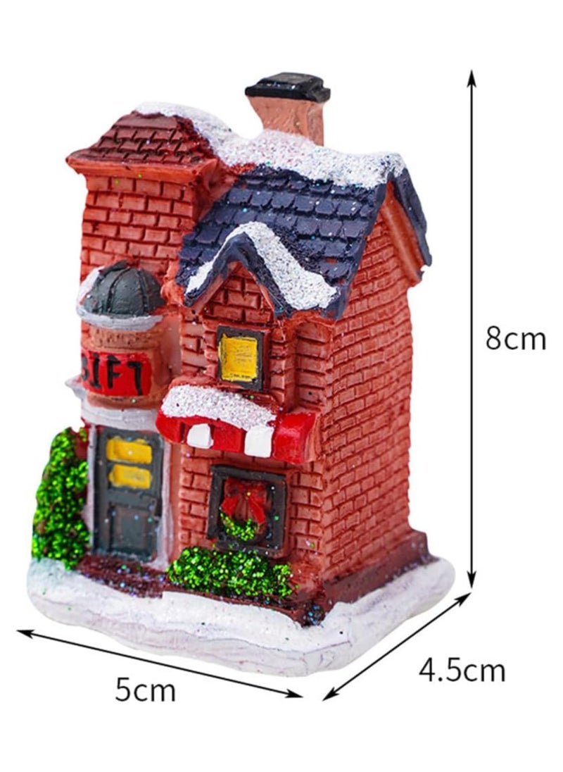 Christmas Village Sets LED Lighted Christmas Village Houses with Figurines, Christmas Village Collection Indoor Room Decor Collectible Buildings (6 Pack)