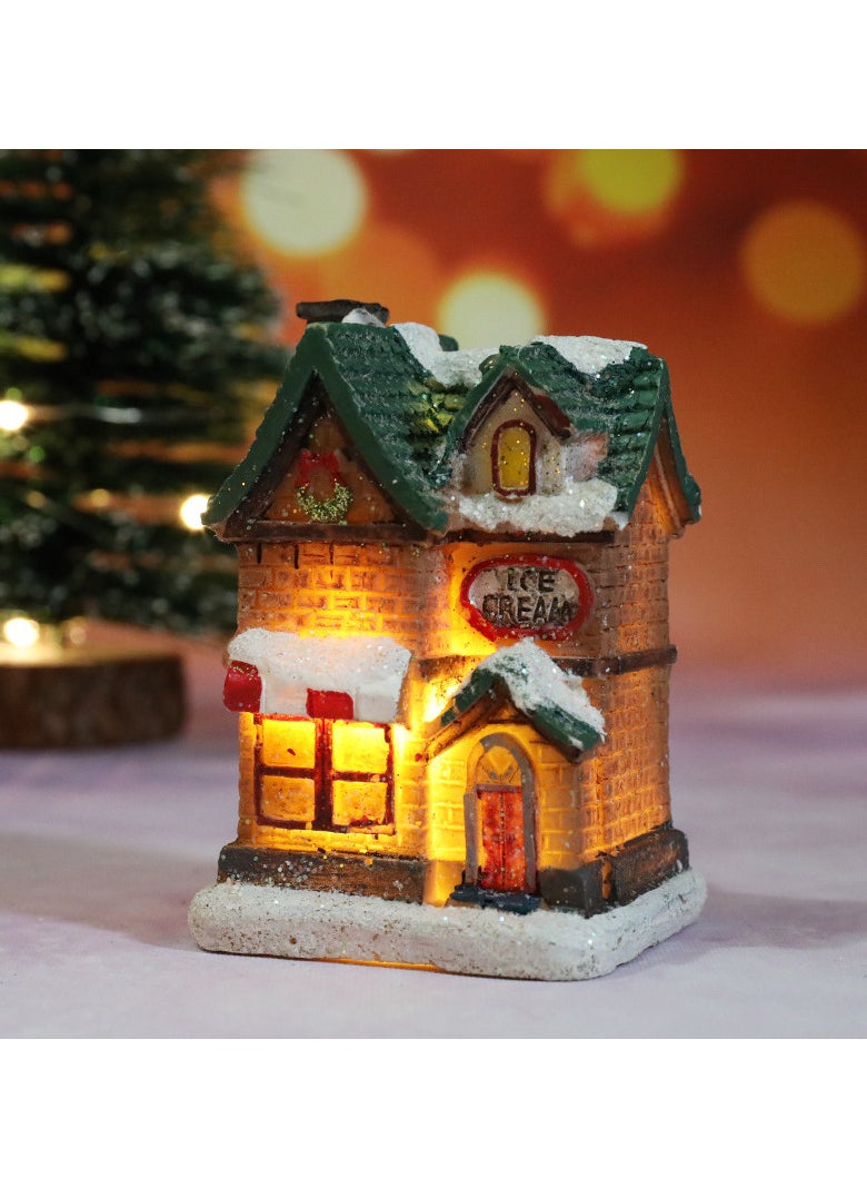 Christmas Village Sets LED Lighted Christmas Village Houses with Figurines, Christmas Village Collection Indoor Room Decor Collectible Buildings (6 Pack)