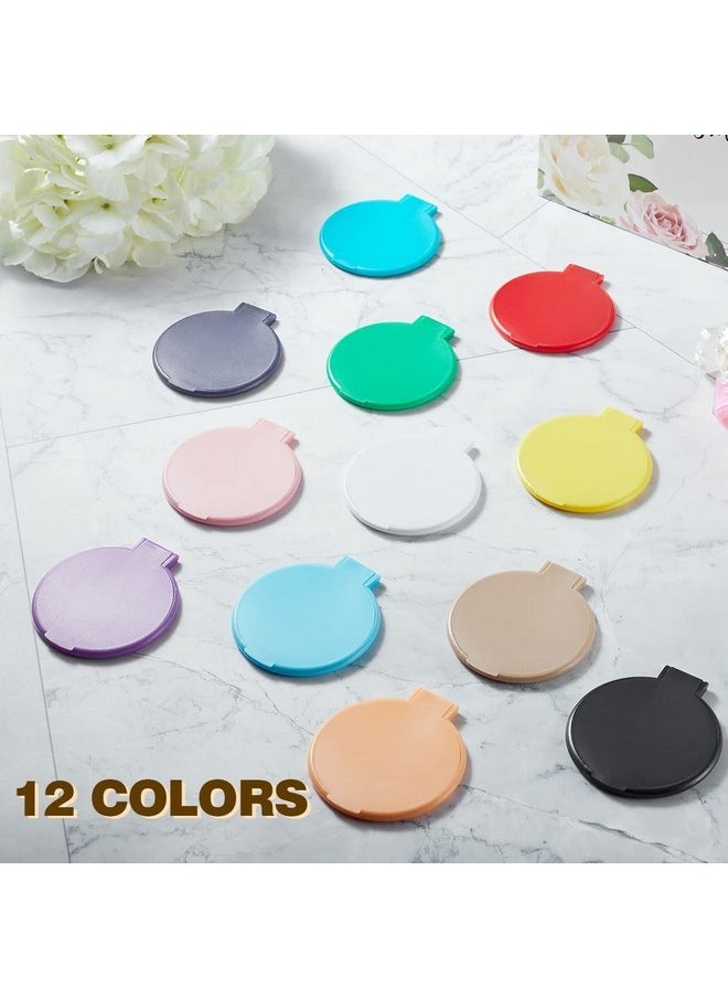 Compact Mirror Bulk, Small Makeup Mirror For Purse, Set Of 12 (12 Colors)