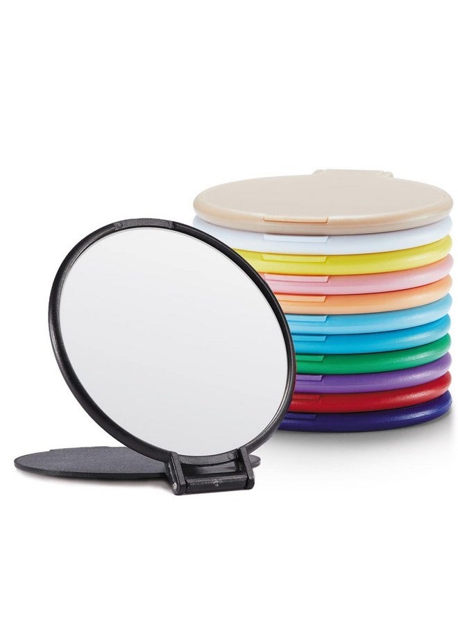 Compact Mirror Bulk, Small Makeup Mirror For Purse, Set Of 12 (12 Colors)