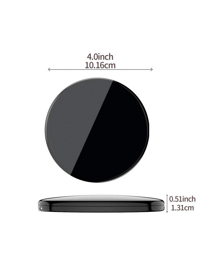 Pocket Makeup Mirror For Travel, 1X/10X Double Sided Magnifying Compact Handbag Cosmetic Mirror, 4 Inch Ultra-Thin Handheld Round Foldable Portable Mirror For Women (Black)