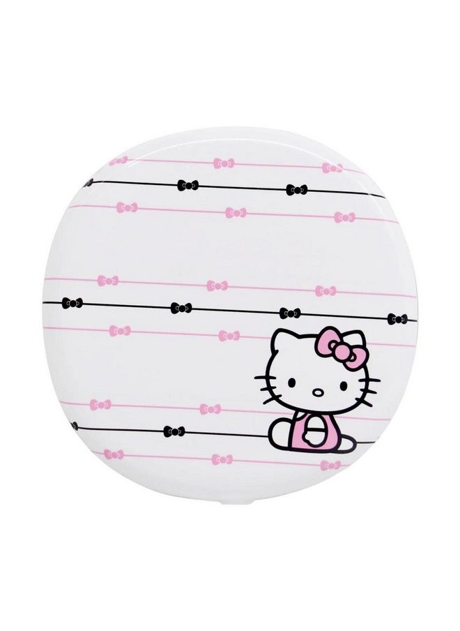 Impressions Vanity Hello Kitty The Stripe Compact Mirror With Light, Double Sided Travel Makeup Mirror With Magnification, Daylight Led Lighting And Adjustable Brightness (White)