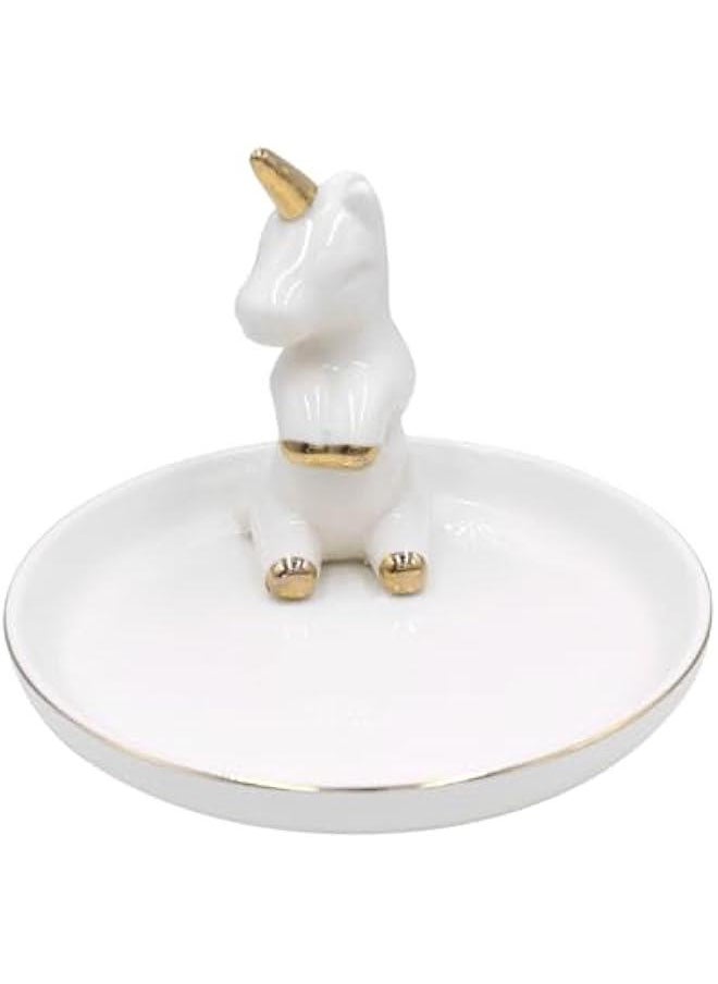 Bathroom Jewelry Tray Ring Holder Trinket Organizer Earrings Storage Case Gift for Birthday  Wedding,Unicorn 2#