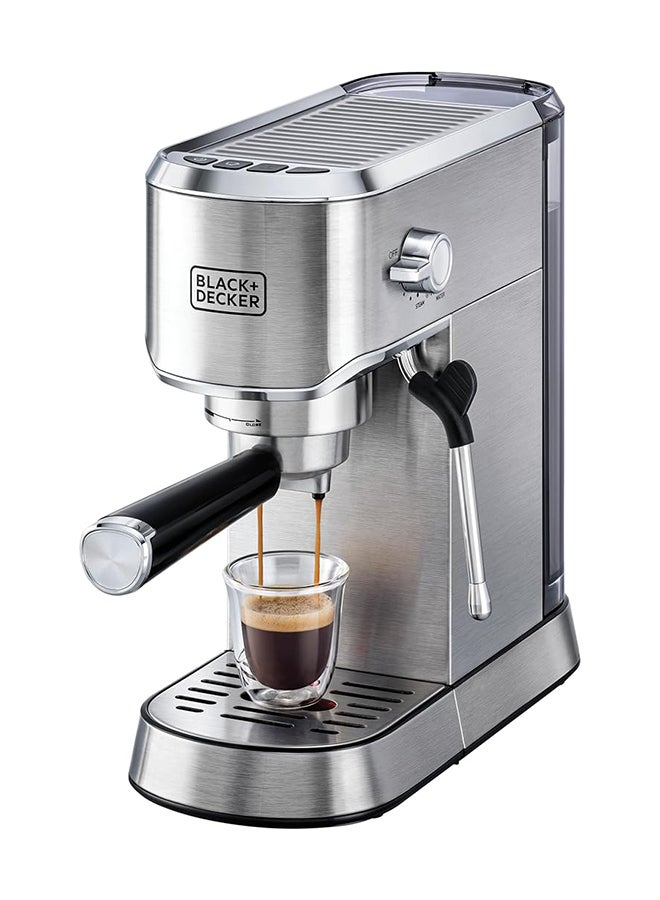 Renewed - Espresso Coffee Machine With Milk Frother & 15 Bar Pump Pressure (Damaged Box) 1 L 1450 W ECM150-B5 Silver