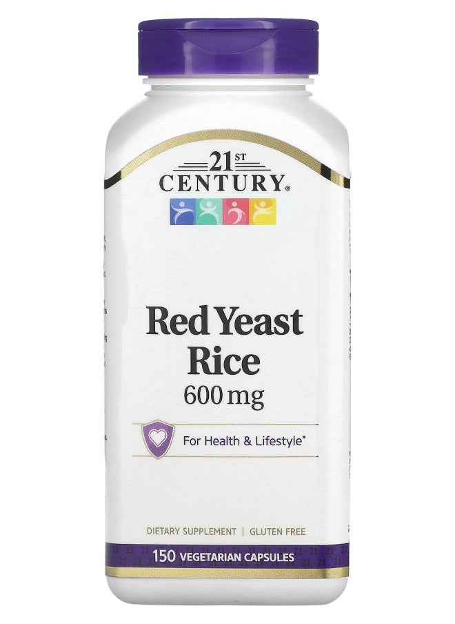 Red Yeast Rice 600 mg 150 Vegetarian Capsules (300 mg per Capsule)