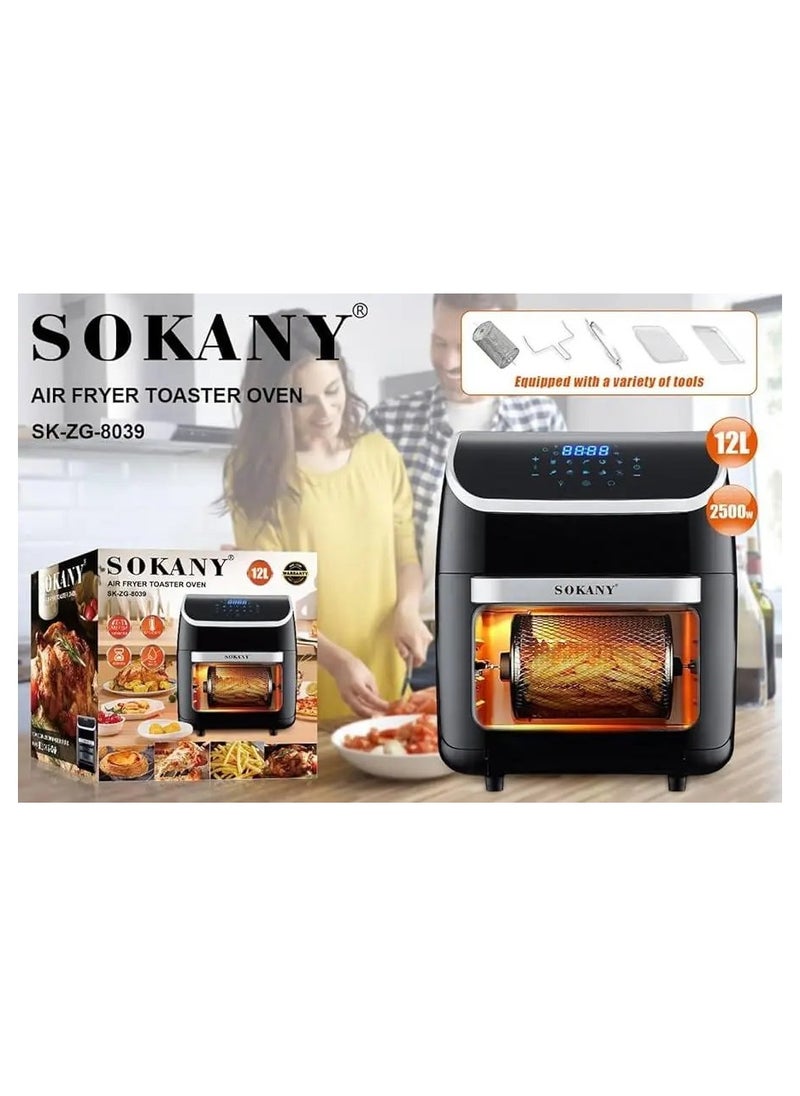 SOKANY SK-ZG-8039 Electric Air Fryer With Overheat Protection, Air Fryer With Touch Control 12L ( 2500W )