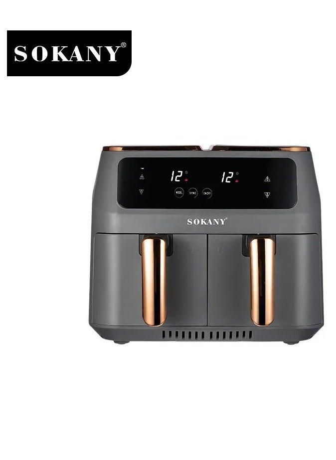 Sokany SK-ZG-8030 Two Zones Cyclonic Air One pot Dual use Air Fryer 8L with 2800 Watt