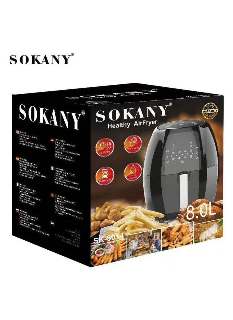 Sokany SK-8014 Digital Air Fryer 8L, Oil Free Healthy Air Frying Pan with Digital Touch 1800 Watt