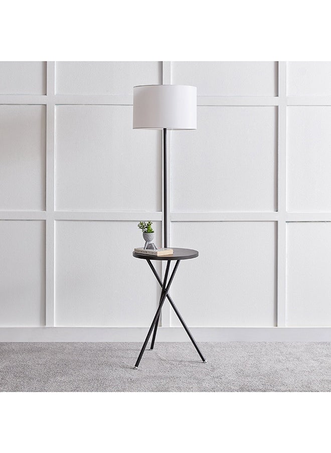 Omega Metal Floor Lamp with Side Table and Fabric Shade 37 x 163 x 37 cm