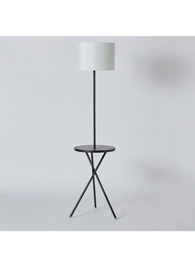 Omega Metal Floor Lamp with Side Table and Fabric Shade 37 x 163 x 37 cm