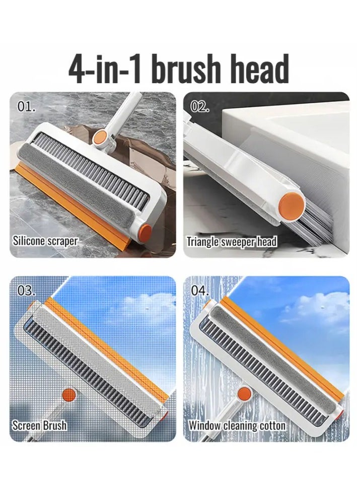 4-in-1 Cleaner Brush Bathroom Floor Brush Household Window Cleaner Window Screening Brush Wet & Dry