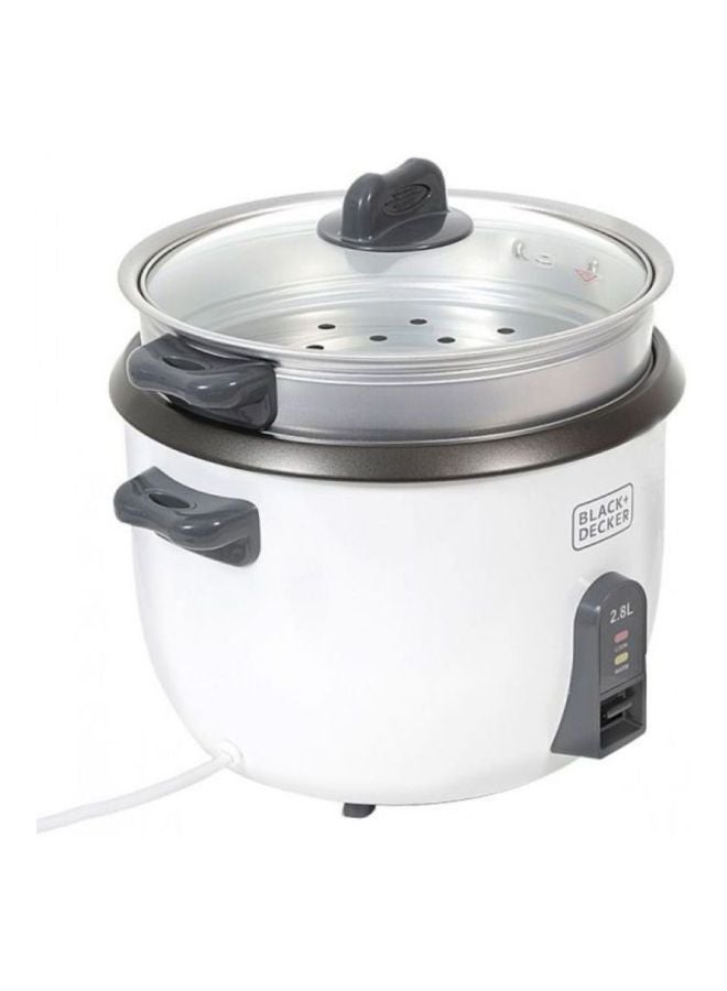 Renewed - Rice Cooker, 2-in-1 Non Stick With Steamer (Damaged Box) 2.8 L 1100 W RC2850-B5 White