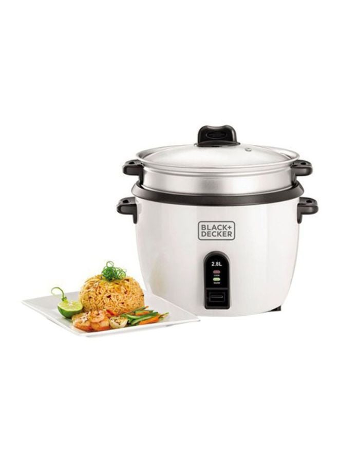 Renewed - Rice Cooker, 2-in-1 Non Stick With Steamer (Damaged Box) 2.8 L 1100 W RC2850-B5 White