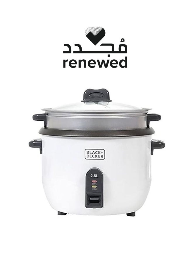 Renewed - Rice Cooker, 2-in-1 Non Stick With Steamer (Damaged Box) 2.8 L 1100 W RC2850-B5 White