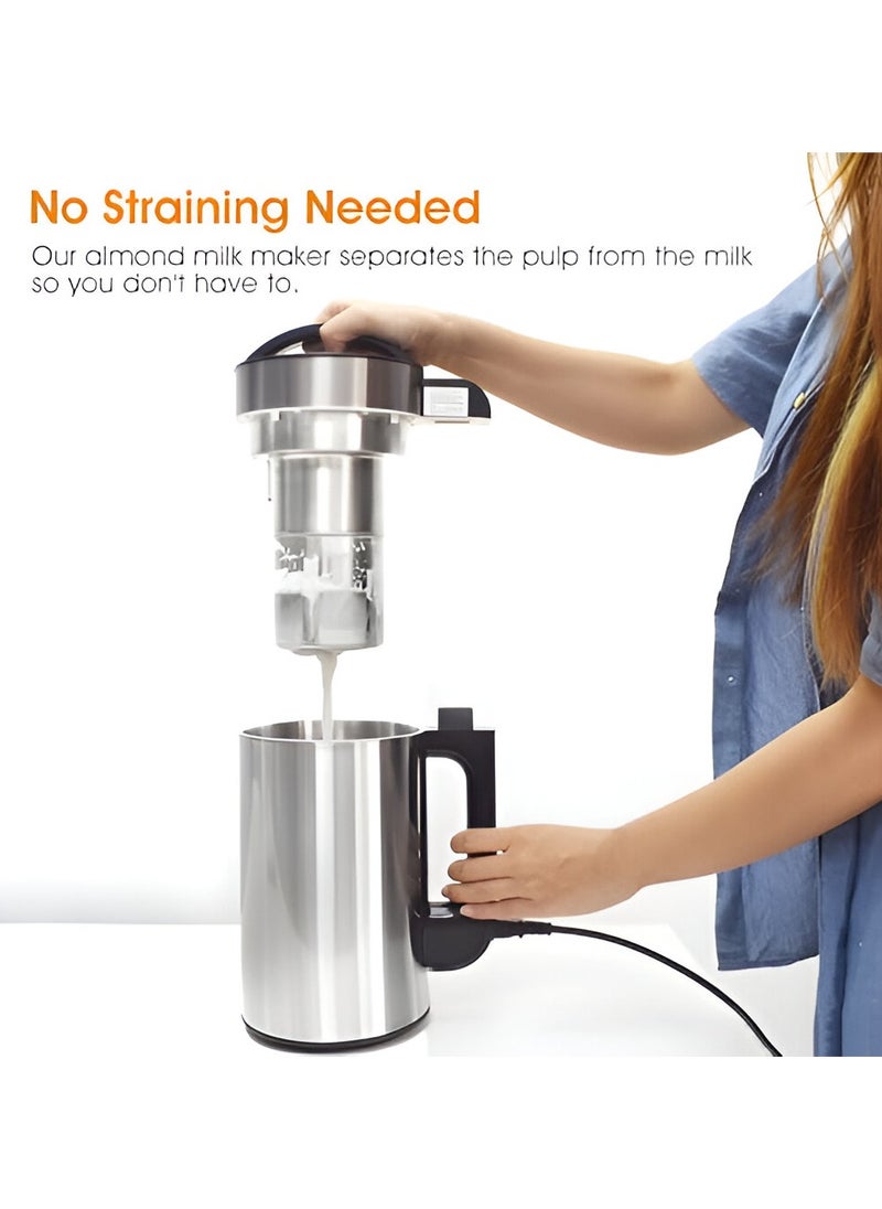 Essentials 360 Almond Milk Maker Machine – Stainless Steel Plant Milk Maker for Almond Milk, Soy Milk, Oat Milk, Cashew Milk, Coconut Milk & More