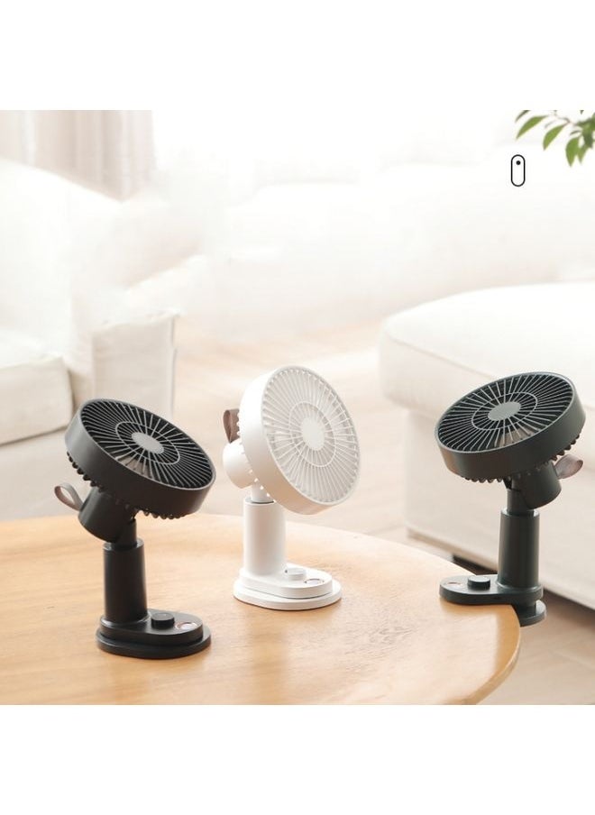 Smart Remote Control Usb Charging Shaking Head Desktop Fan Stroller Clip Fan(Black)