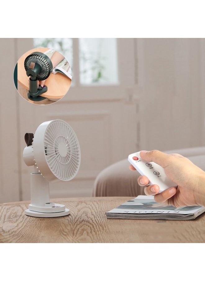 Smart Remote Control Usb Charging Shaking Head Desktop Fan Stroller Clip Fan(Black)
