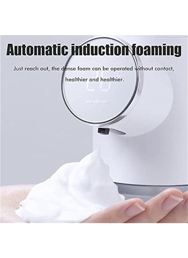 Automatic Soap Dispenser with Temperature Display Non Contact Induction Foam Soap Dispenser USB Rechargeable Foaming Handwash Machine (Black)