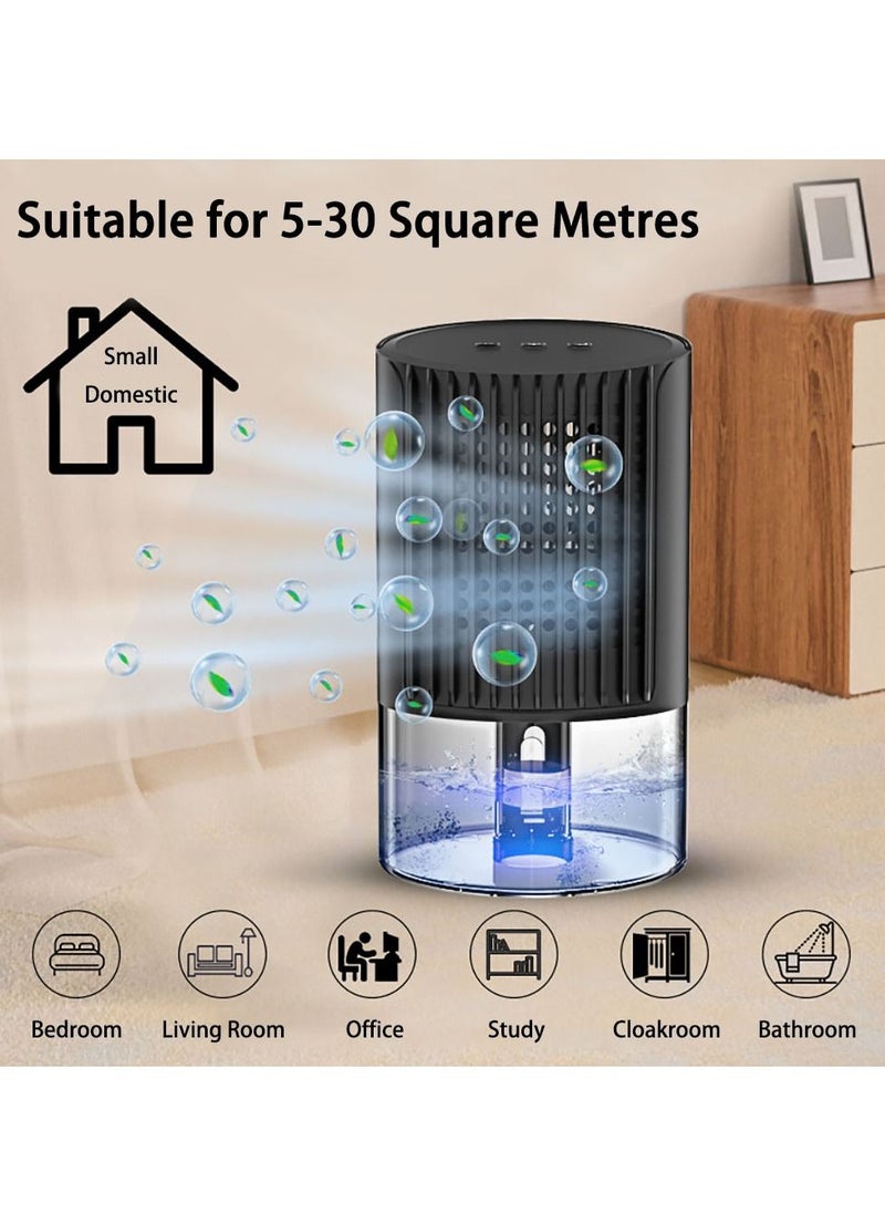 Dehumidifier, Auto-Off Small Dehumidifier Compact and Portable Mini Dehumidifier for Basement, Bathroom, Garage, Wardrobe, RV and Room(Black)